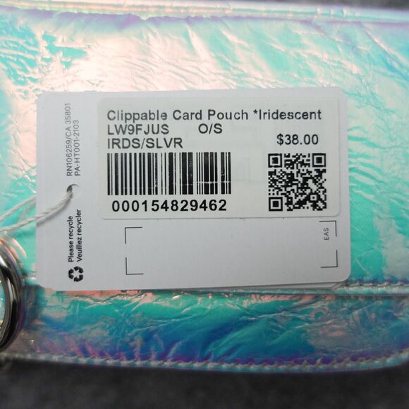 New Lululemon Clippable Card Pouch Iridescent IRDS/SLVR Water Repellent Zippered - Picture 9 of 9